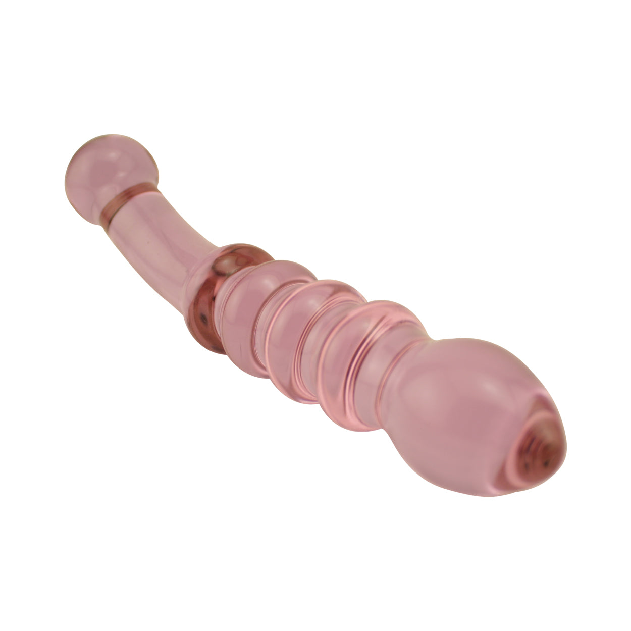 A Ribbed Glass Dildo - 8.5 Inches