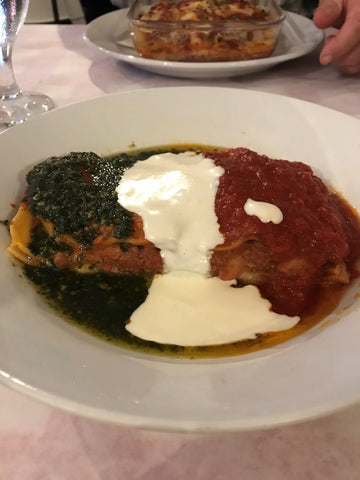 Pesto, Alfredo and Marinara on Lasagna - Italian Sauce Trio
