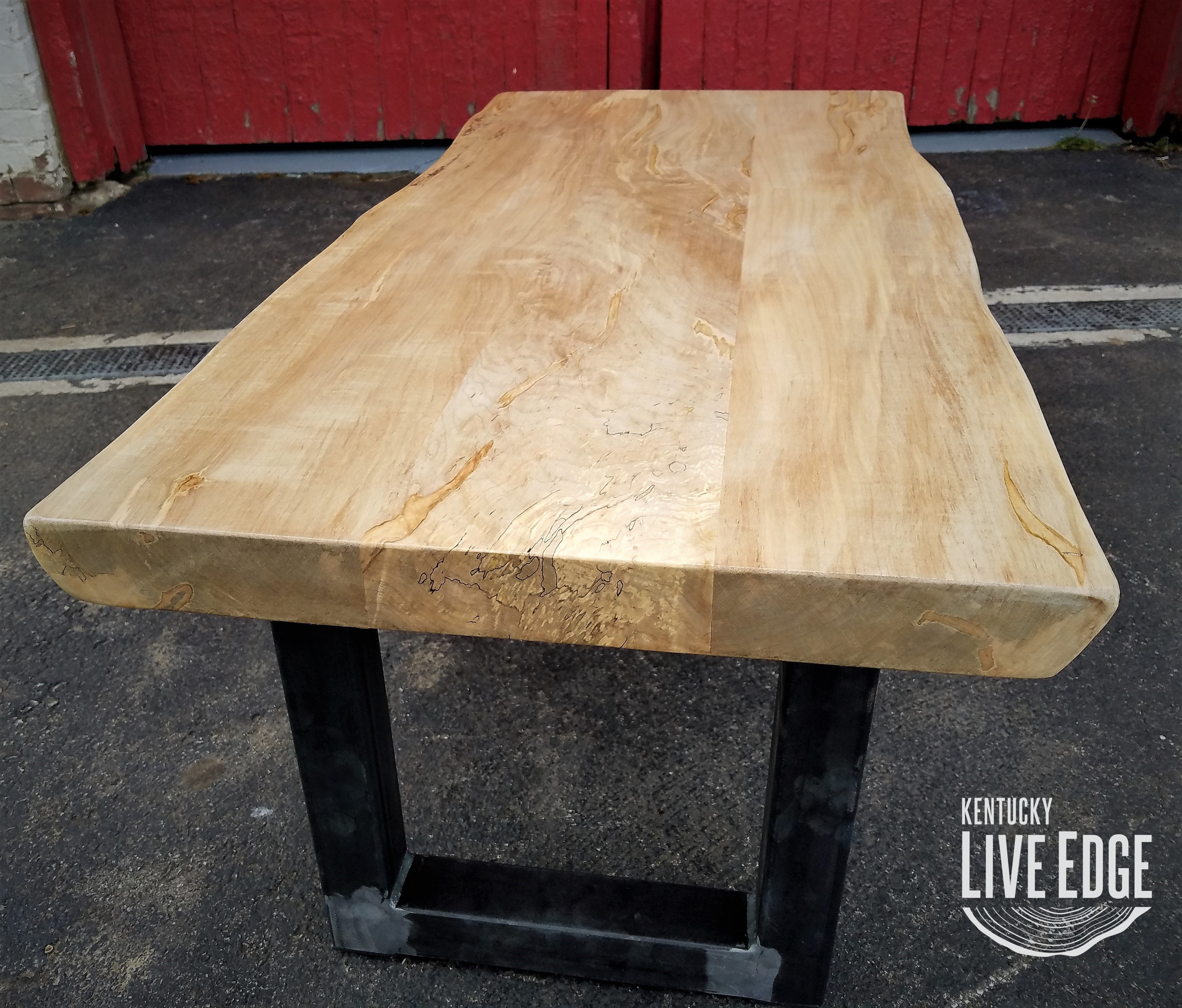 Reclaimed Live Edge Maple Coffee Table- Bench- Industrial 