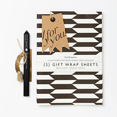 black and white chevron gift wrap