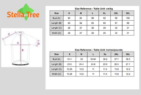 Bike Jersey Size Chart