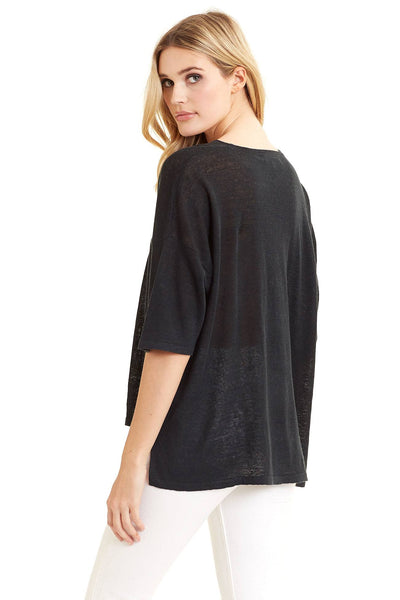 Women's Rory Crew Neck Slouchy Oversized Linen Tee | NakedCashmere