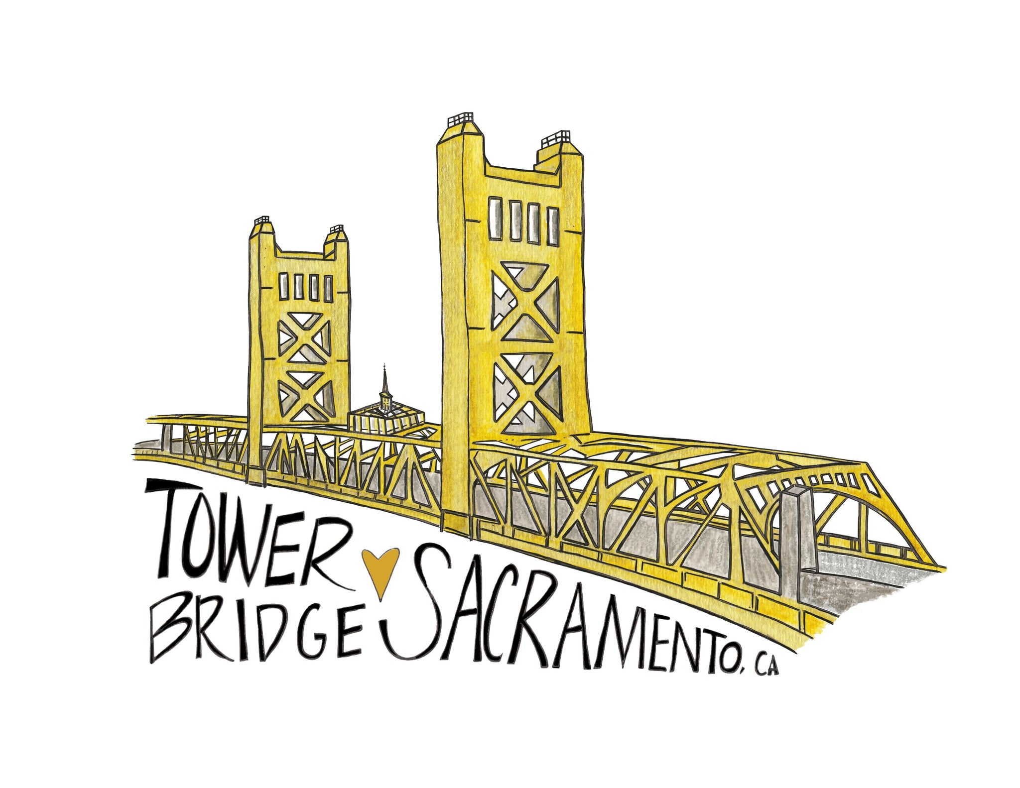 Tower Bridge, Sacramento, CA Art Print - Tonja Wilcox Art ...