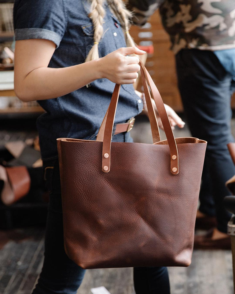 Leather Tote Bags: Tan Kodiak Tote