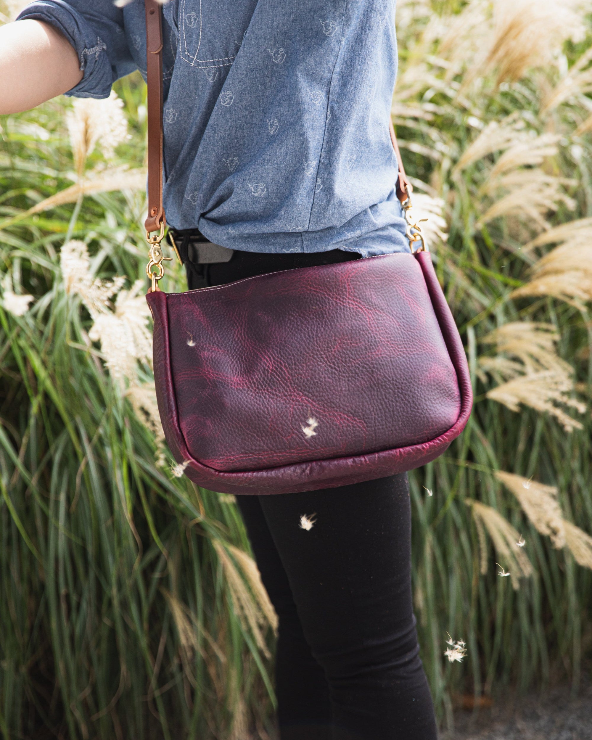Purple Kodiak Crossbody Bag | Leather Crossbody Bags & Handbags – KMM & Co.