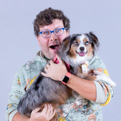 Devin, Founder of Rolik® and his Mini Aussie Kylie