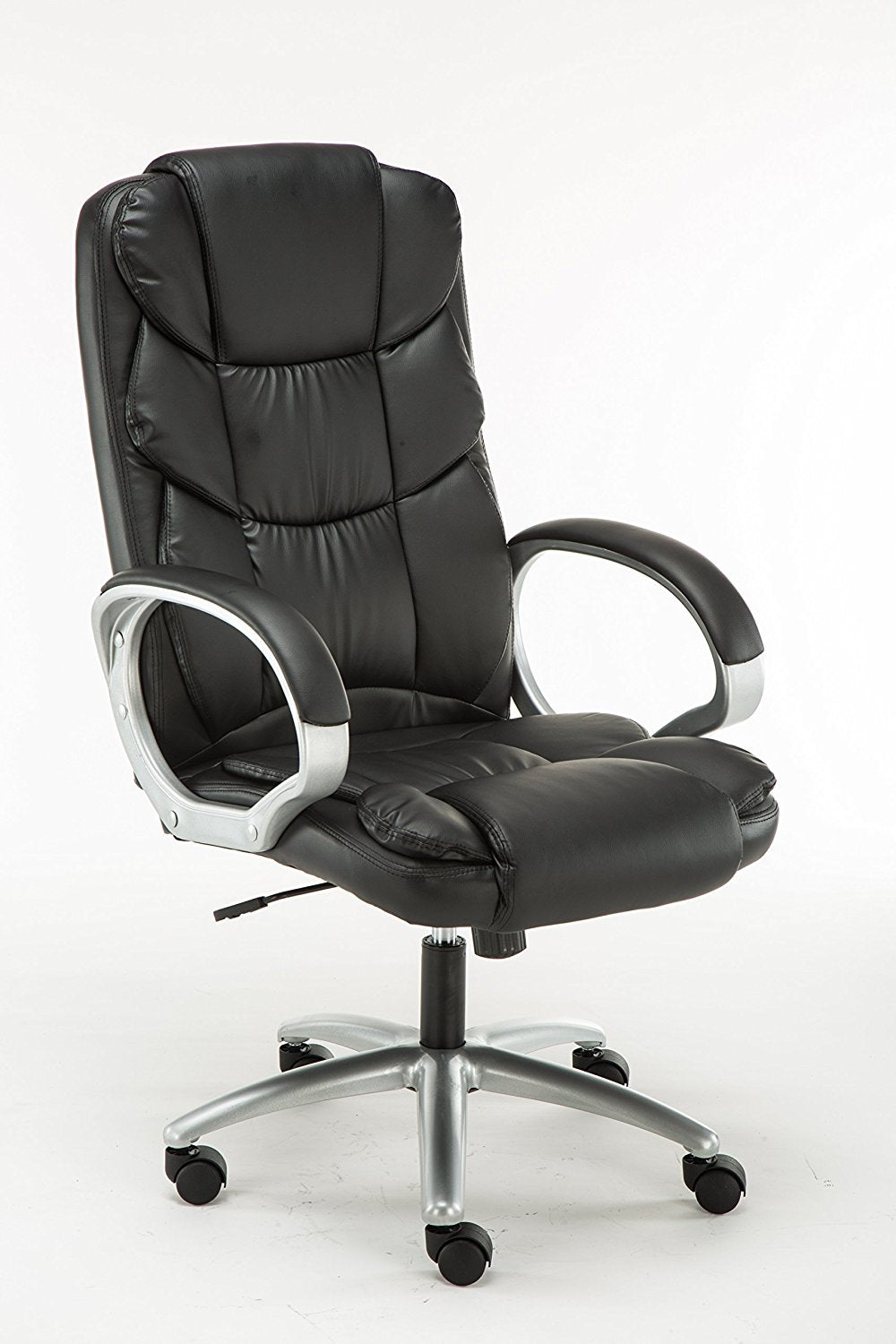 Adjustable Tilt High Back Swivel Leather Executive Chair, Black BTExpert