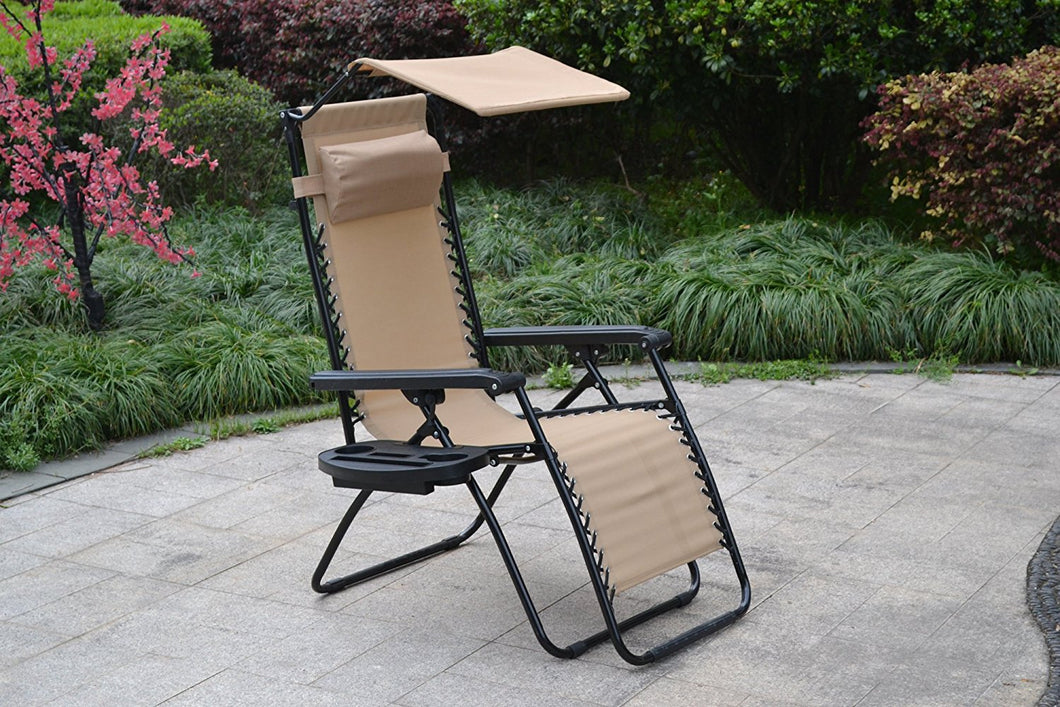 zero gravity chair with canopy and cup holder