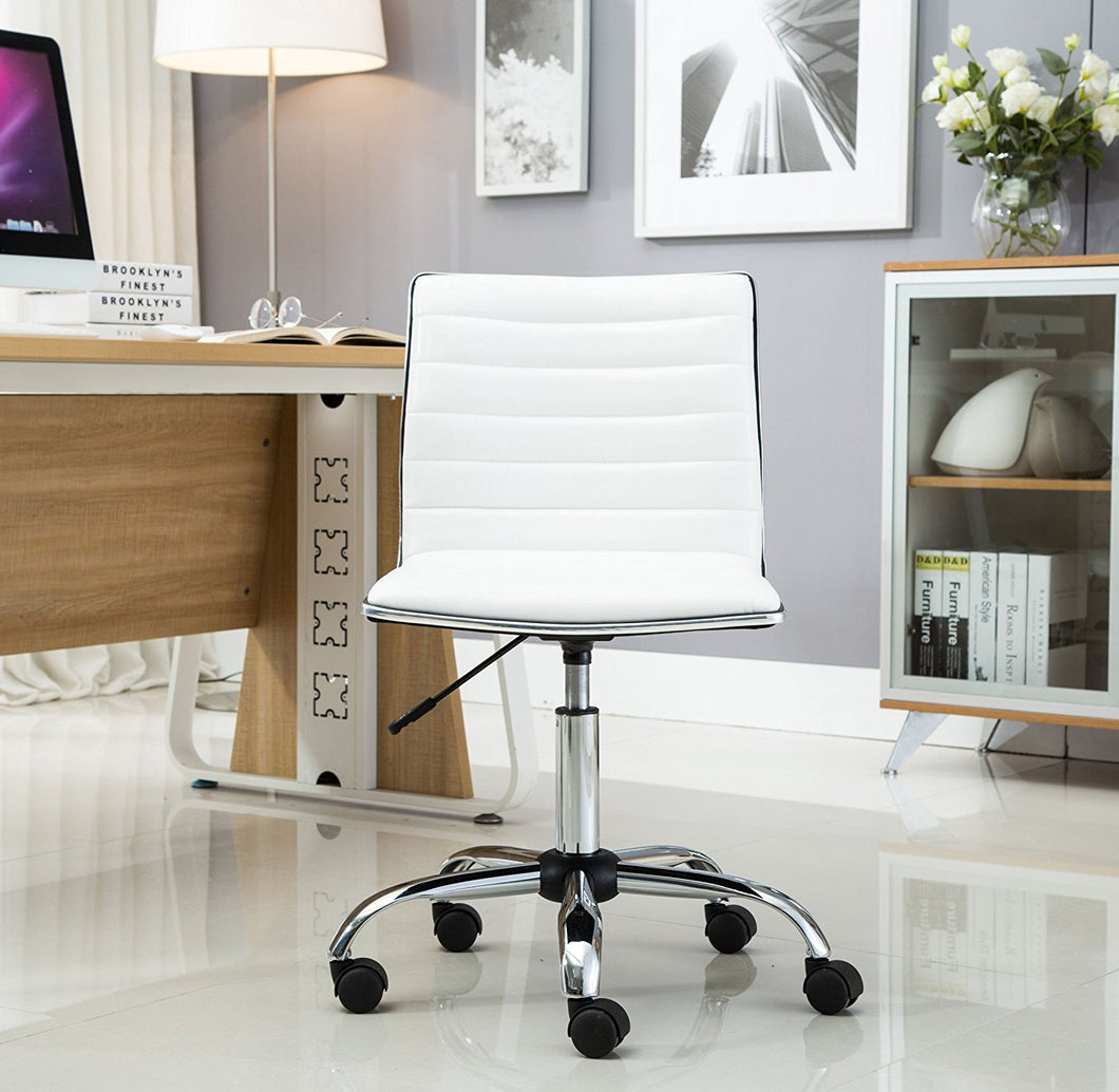 low back armless designer swivel task chair