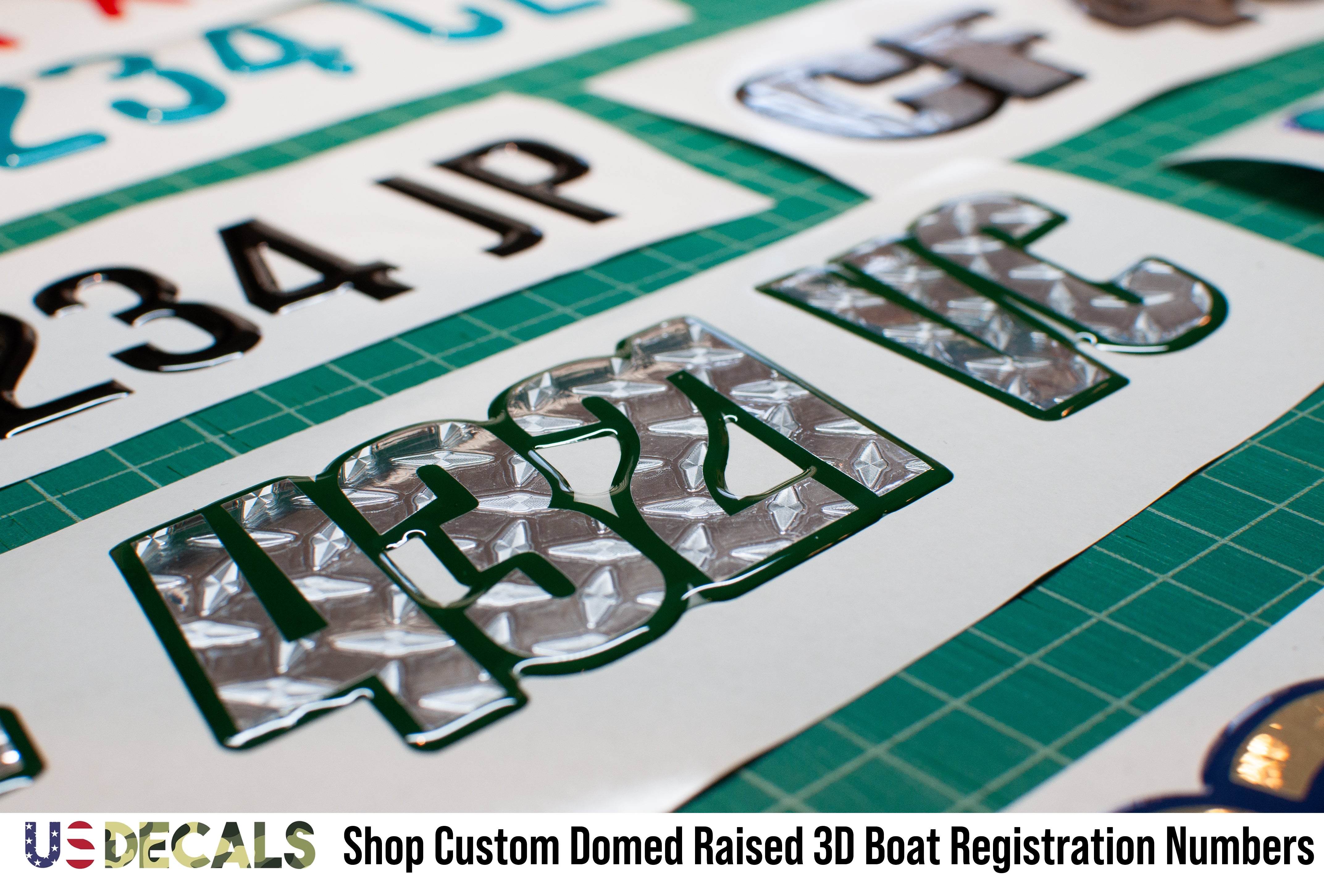 domed raised boat registration numbers