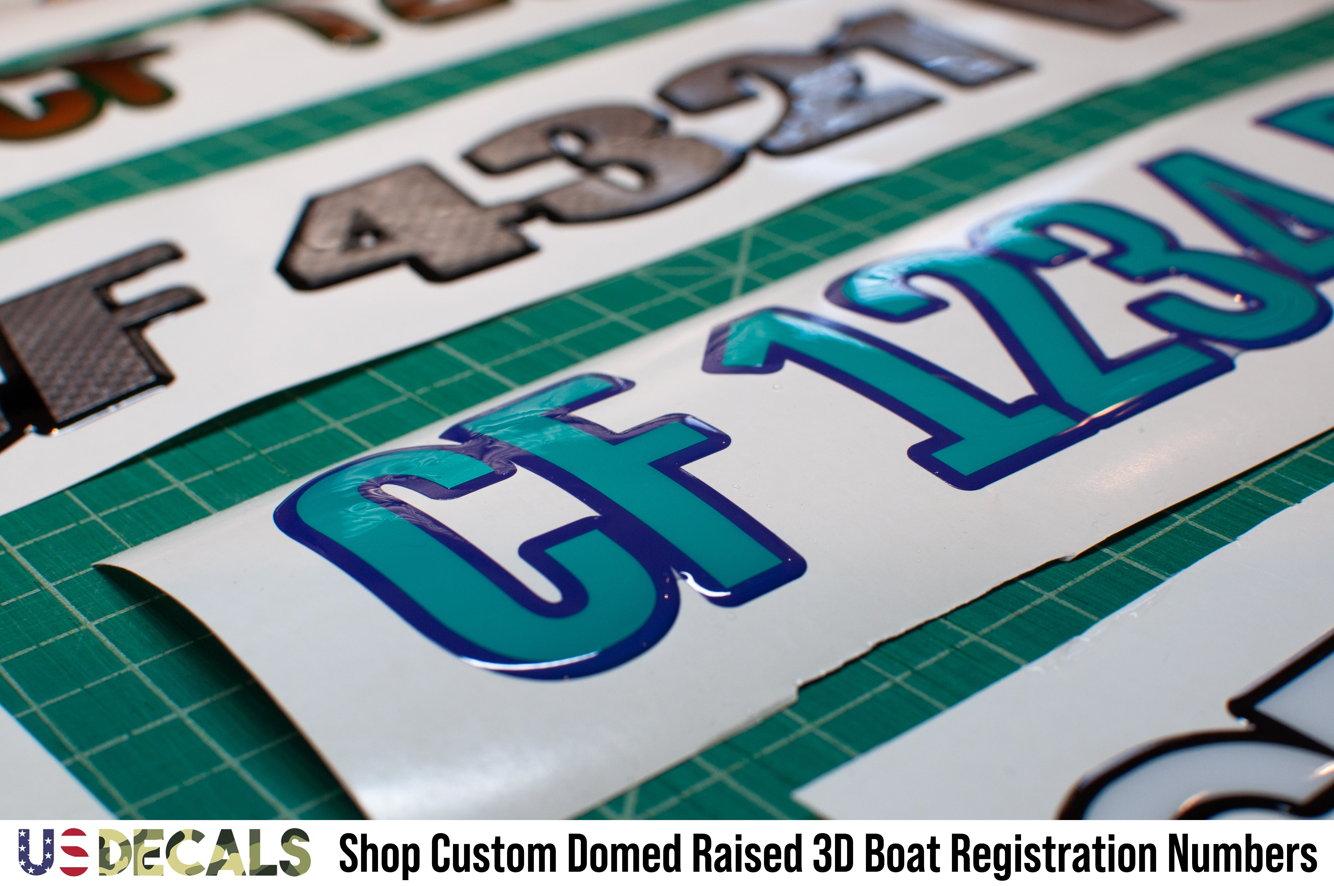 domed boat registration decals numbers and letters