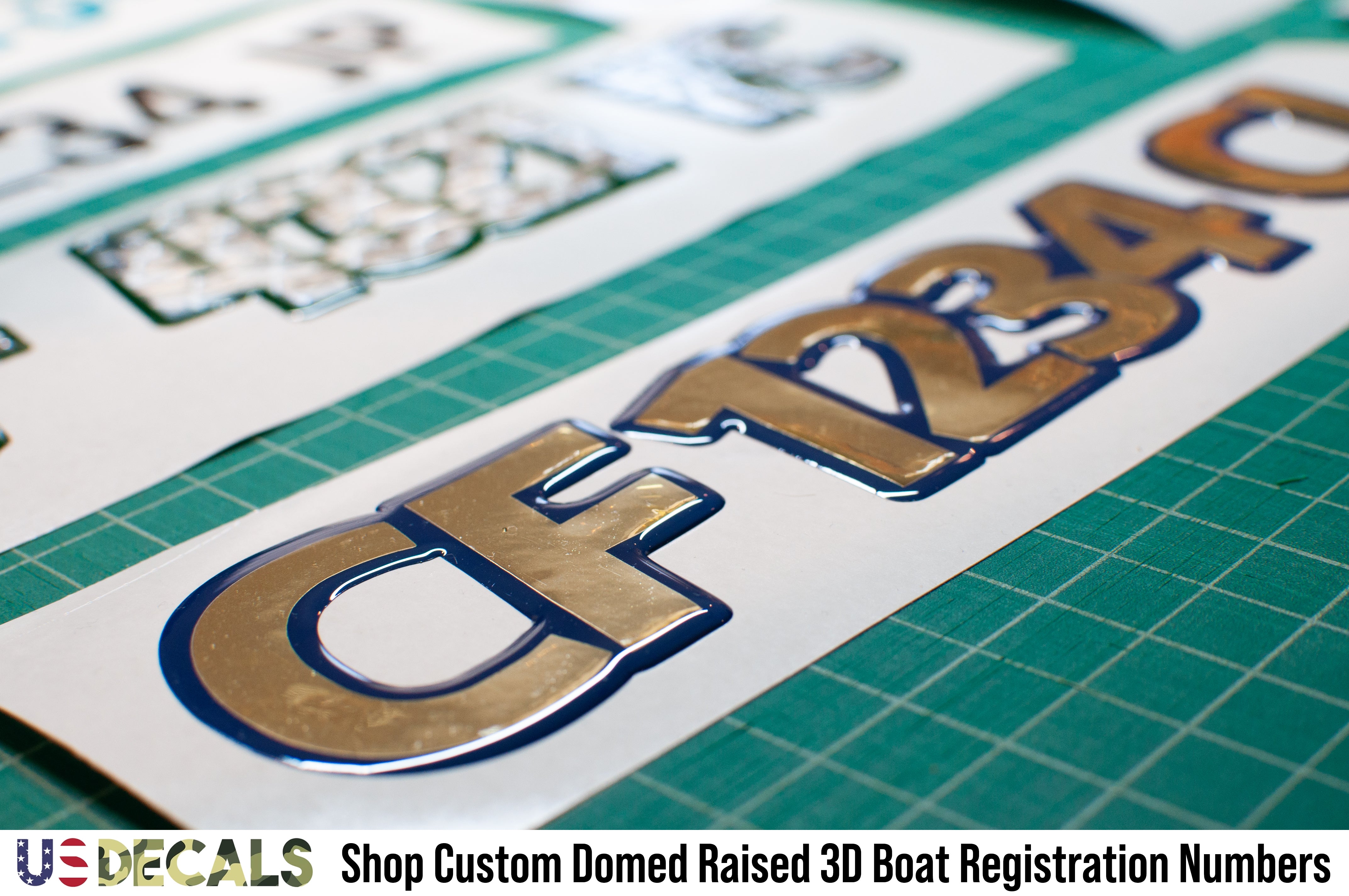 domed raised boat decals