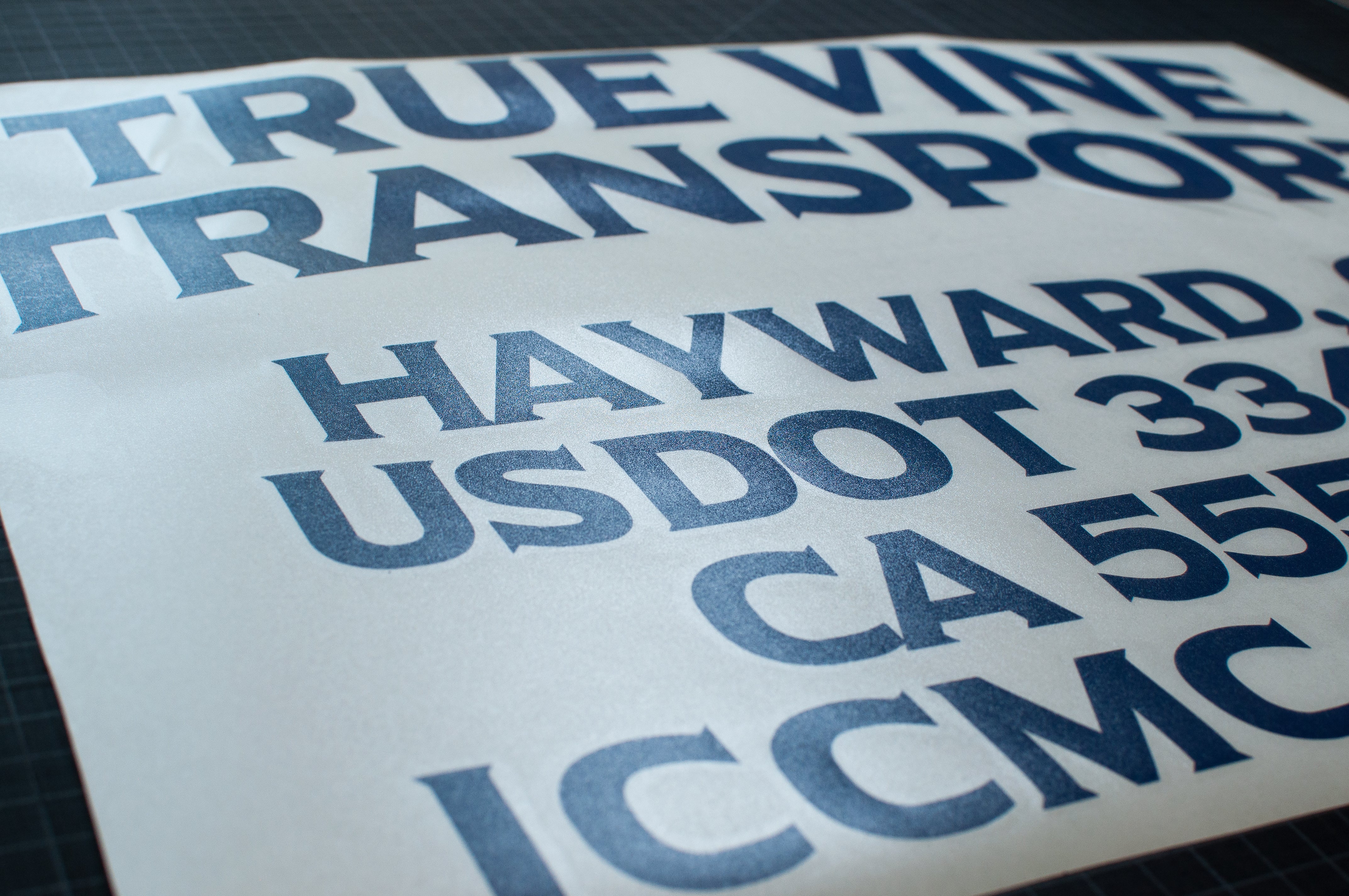 custom usdot ca vinyl lettering decals