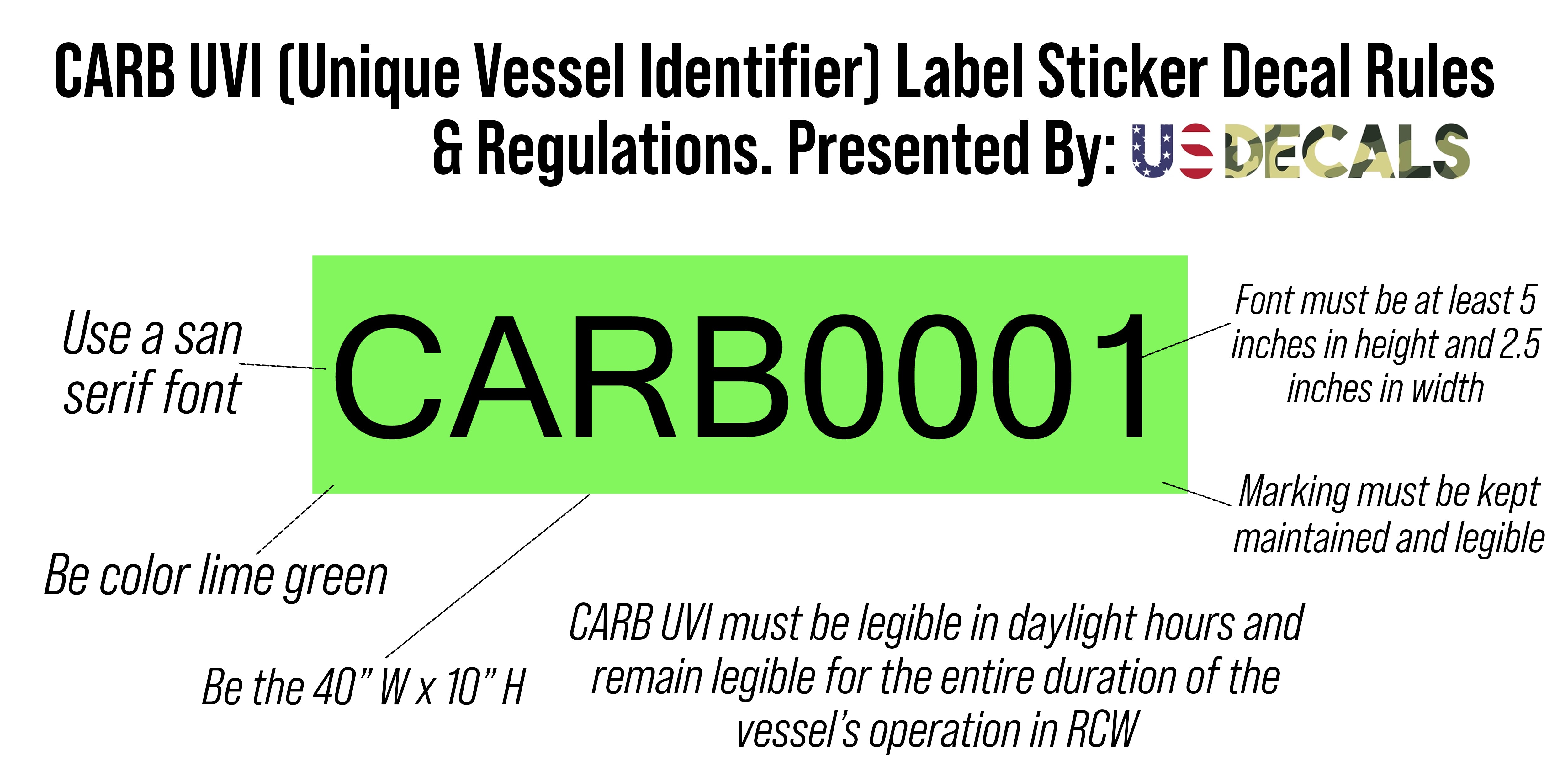 carb uvi label decal sticker rules and regulations