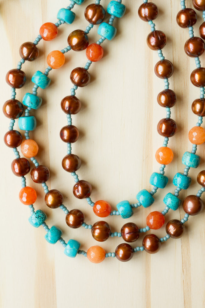 orange turquoise beads