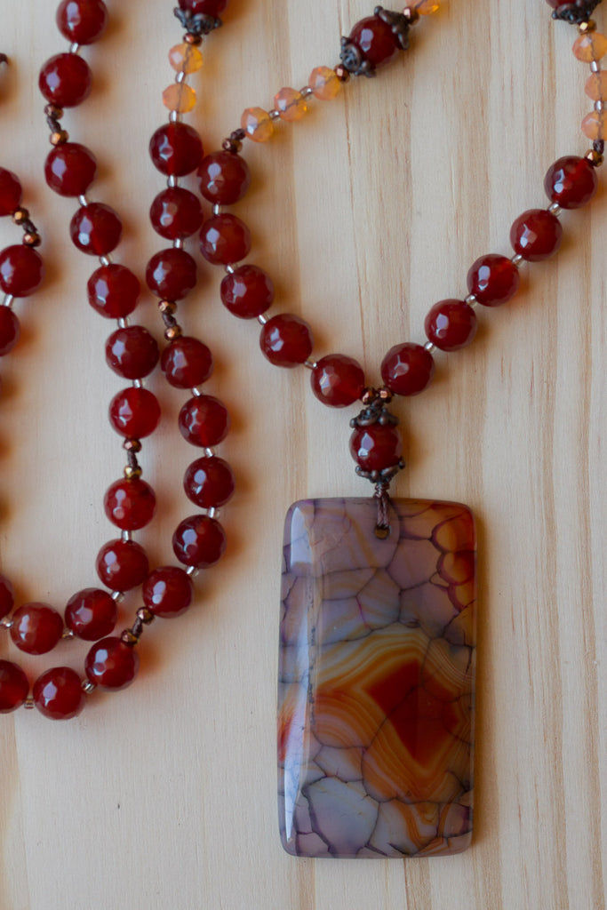 red agate necklace