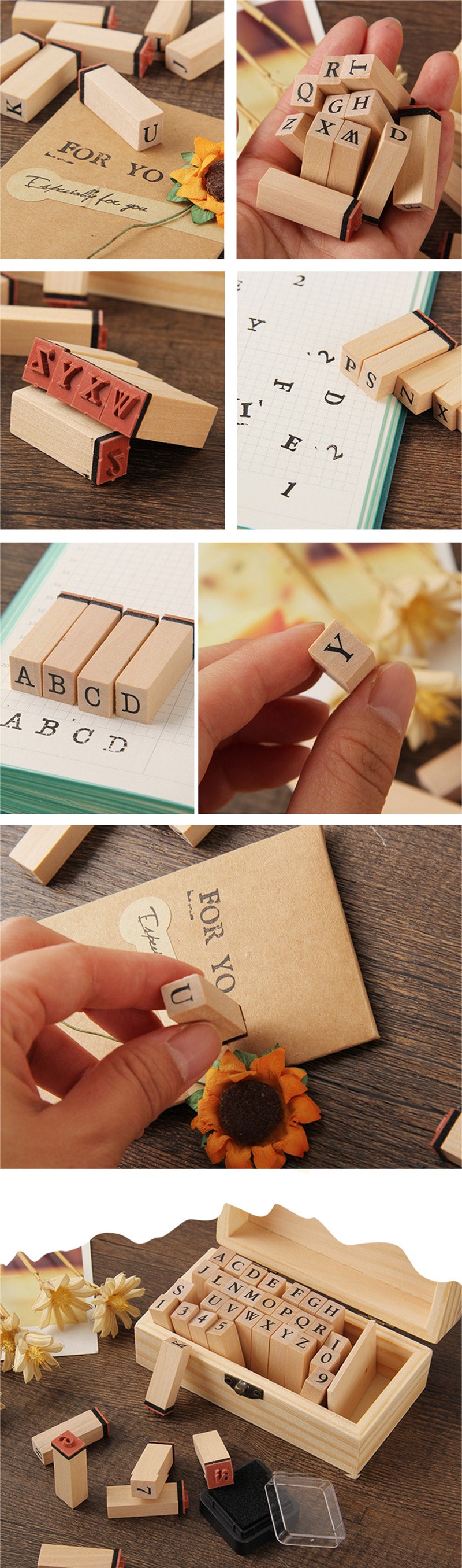 Capital Alphabet Wooden Stamp Set - Detail