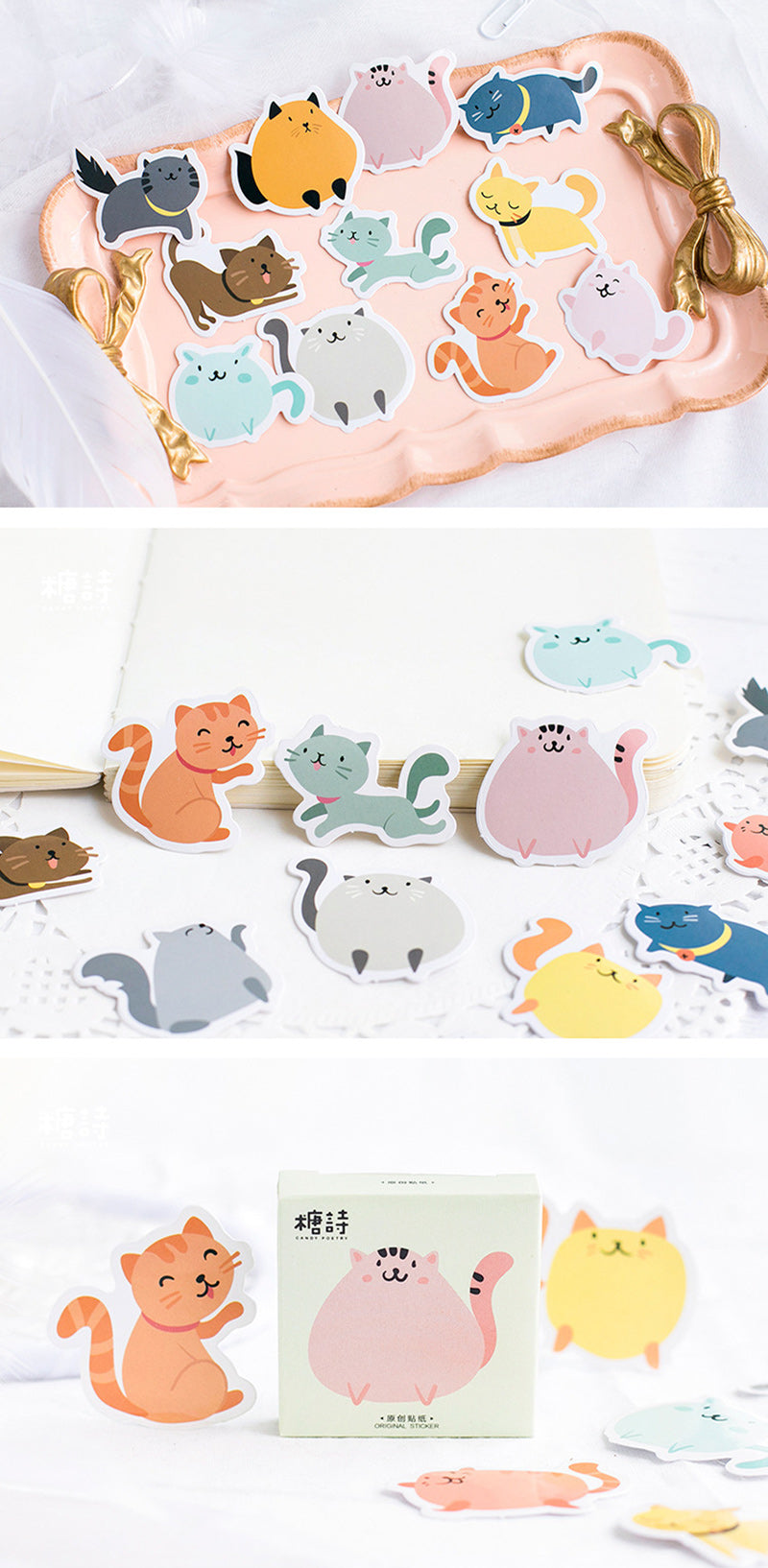 Kawaii Cat Stickers 45 Pieces