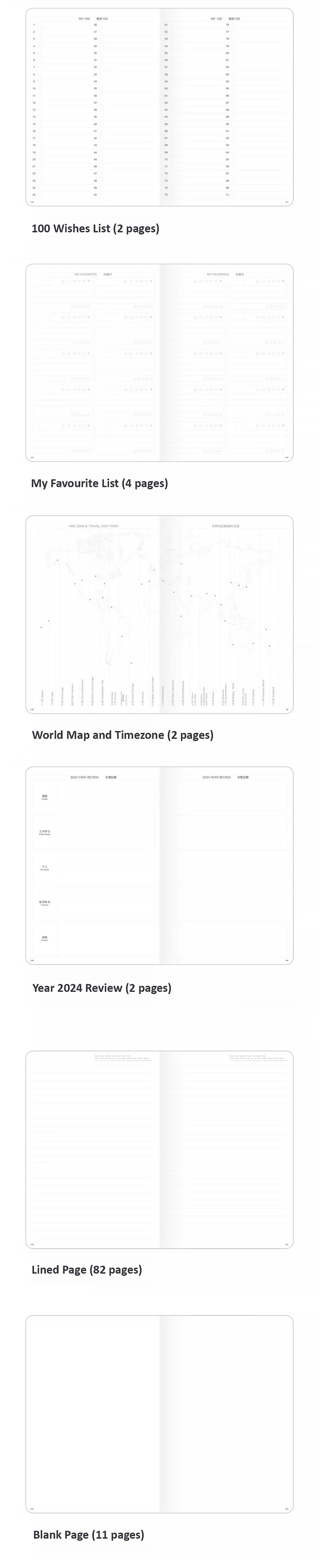 PAPERIDEAS 2024 A5 Hardcover / Softcover Daily Planner Notebook