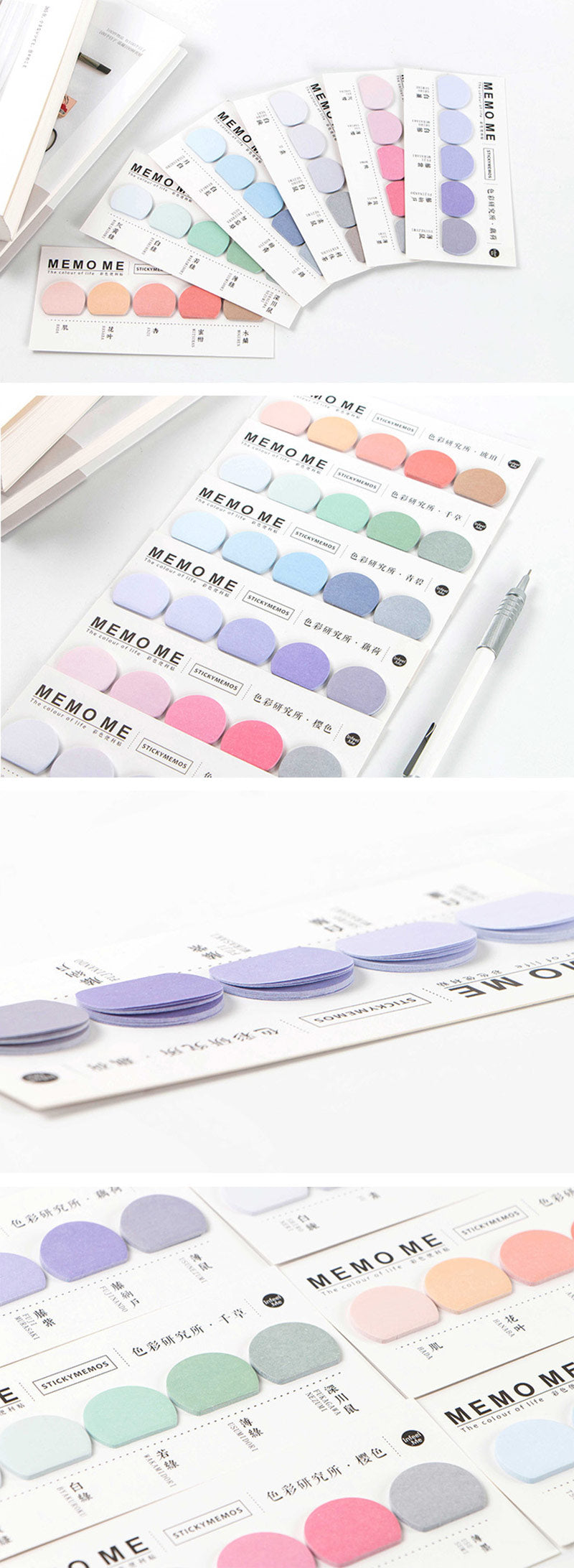 Pastel Gradient Mini Sticky Memo Pads - Detail