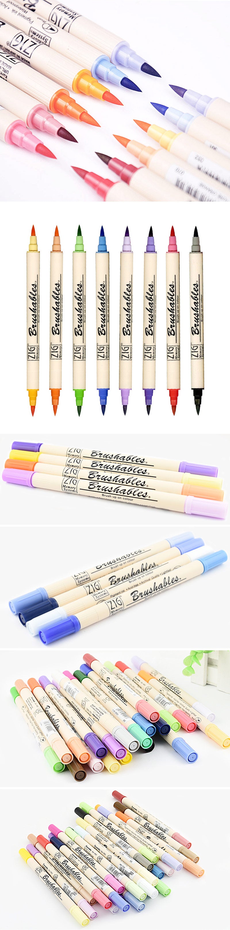 Kuretake ZIG Clean Color Dot Double-Sided Marker 4 / 12 Colors Set