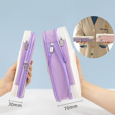 Pastel Corduroy Stand-Up Foldable Pencil Case — A Lot Mall