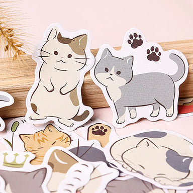 Kawaii Cartoon Cat Daily Life Paper Stickers 45 Pcs — A Lot Mall