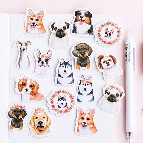 Cute Dogs Drawing Paper Stickers 46 Pcs A Lot Mall