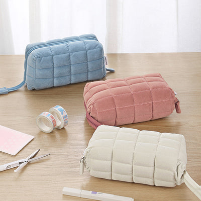 Pastel Zippered Large Foldable Pencil Case, A Lot Mall
