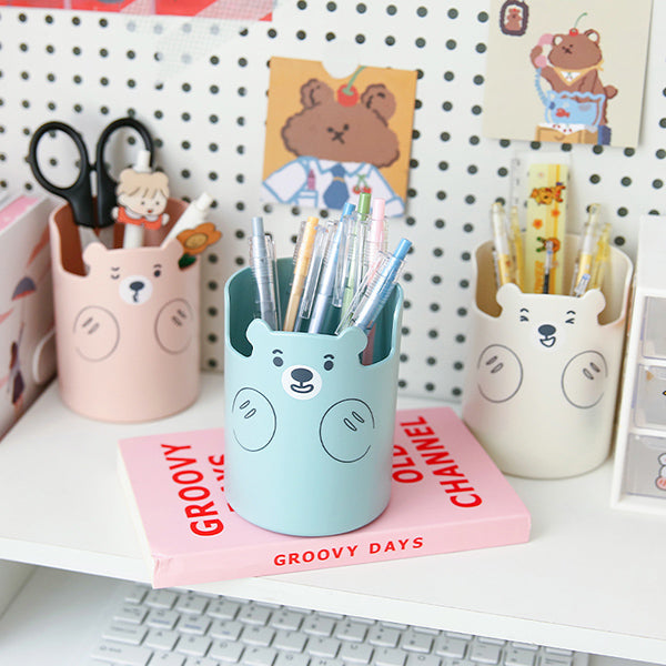 Kawaii Cartoon Bear Pencil Pot — A Lot Mall