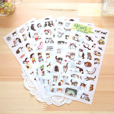 Kawaii Cartoon Cat Daily Life Paper Stickers 45 Pcs — A Lot Mall