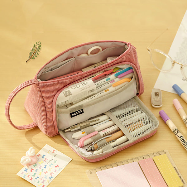 Pastel Zippered Large Foldable Pencil Case, A Lot Mall