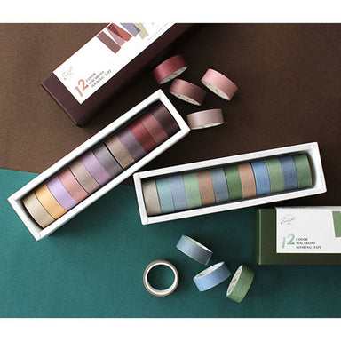 7 Pastel Colors Washi Tape 12 Rolls Set — A Lot Mall
