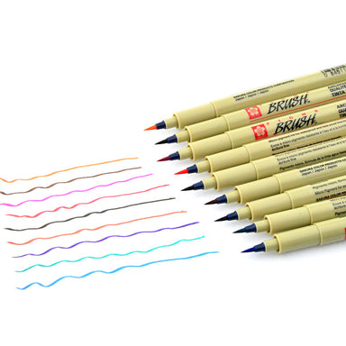 Sakura Pigma Graphic and Brush Black and Colored Pen / Set2 - 2.00mm