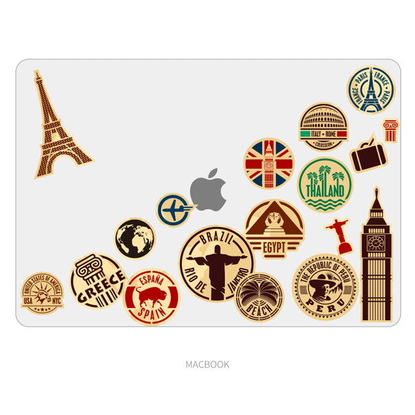 Maaltijd Afdeling Paradox Travel Landmarks Retro Style Luggage Stickers — A Lot Mall