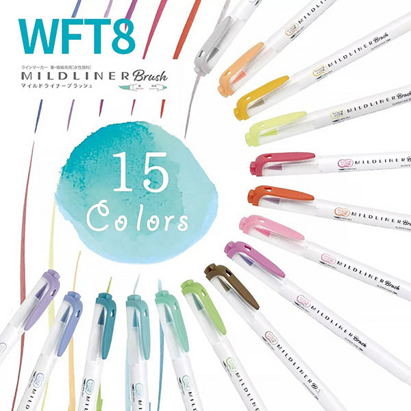 Zebra Mildliner Double Ended Brush Pen 15 Colors — A Lot