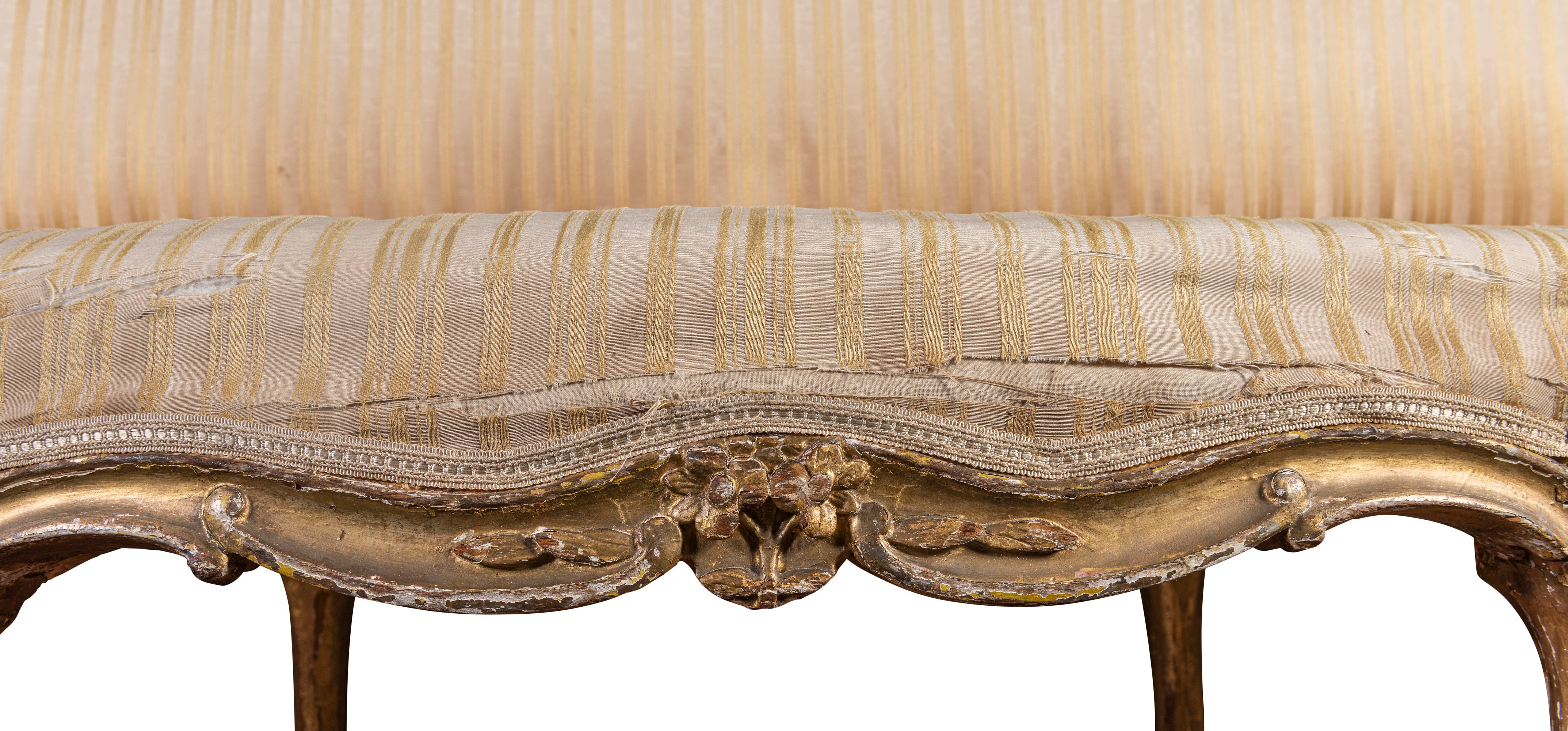 A French 19th Century Louis XV Style Carved Giltwood Canape