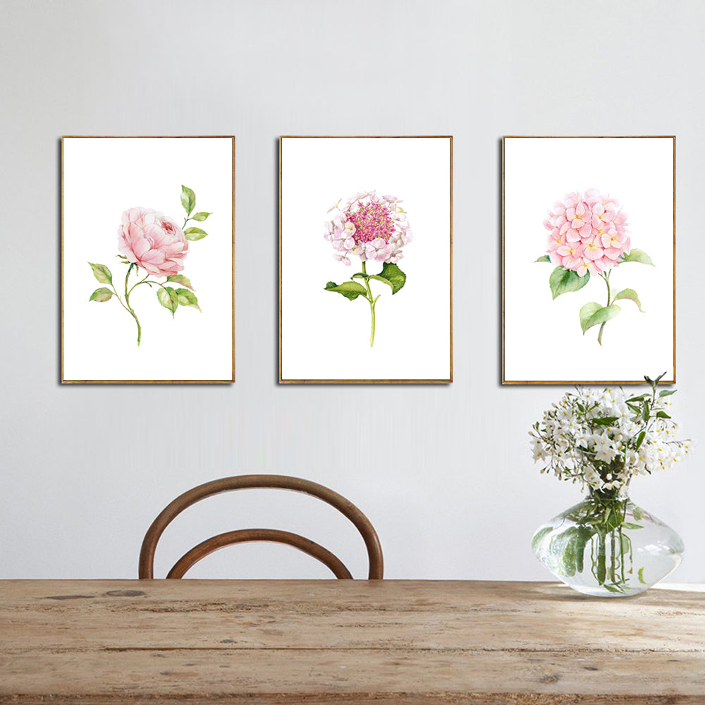 Modern Wall Painting Of Chinese Rose Hydrangea And Rare Flower