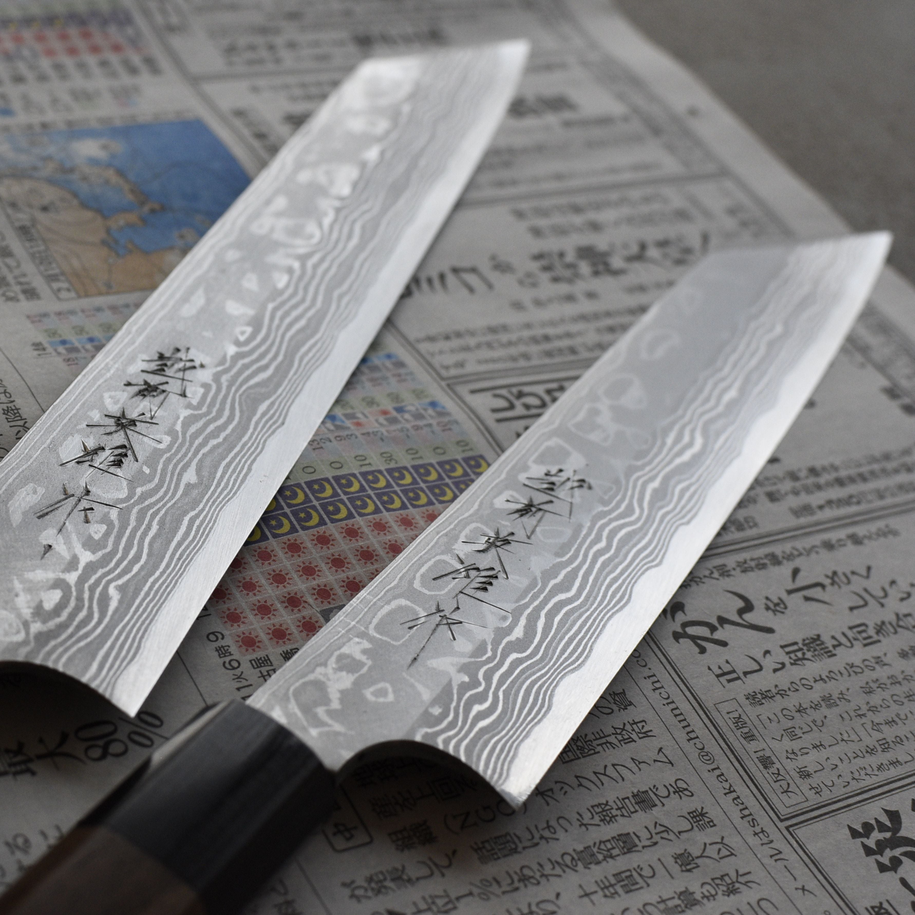 Handmade Chef Knife Set Japanese Kiritsuke Santoku Kitchen Knife San Mai  Steel