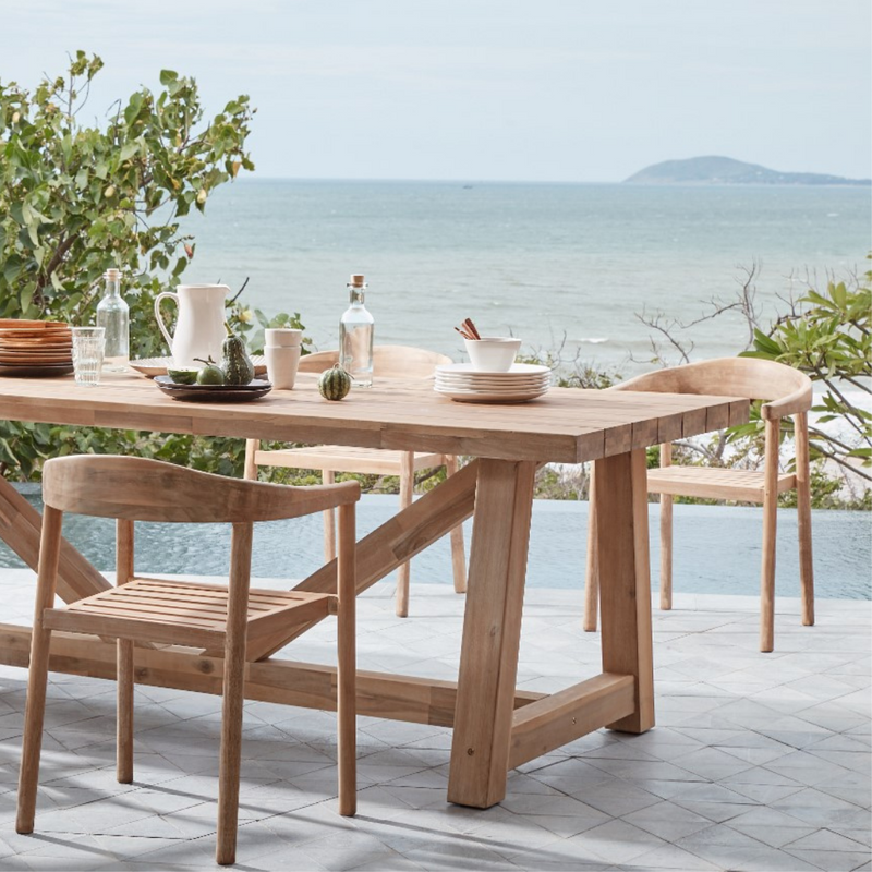 wooden garden dining chairs