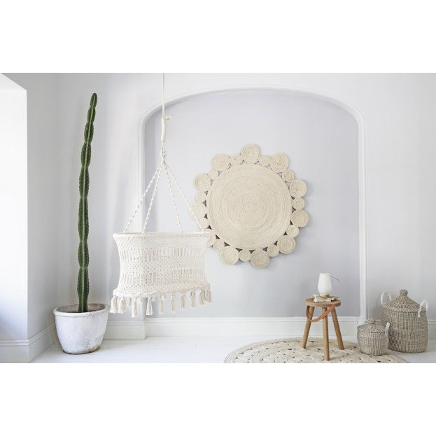 macrame hanging bassinet