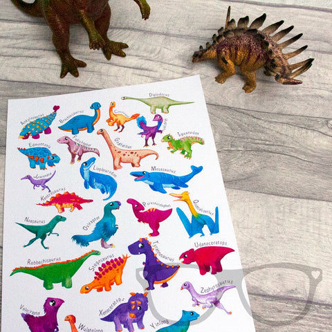 Alphabet dinosaur print
