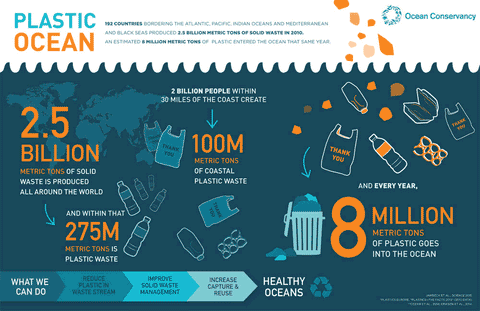 Plastic in the ocean infographic