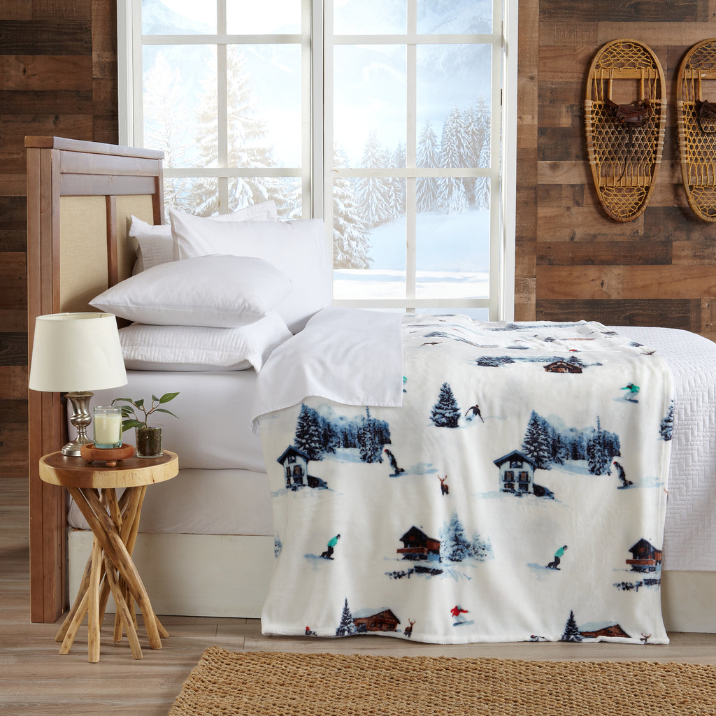 Elk Lodge Velvet Plush Bed Blanket