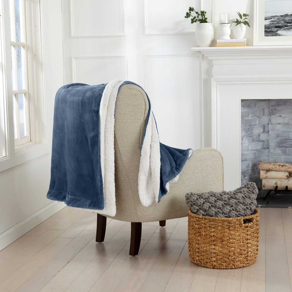 Cozy Velvet Plush & Sherpa Lined Soft Throw