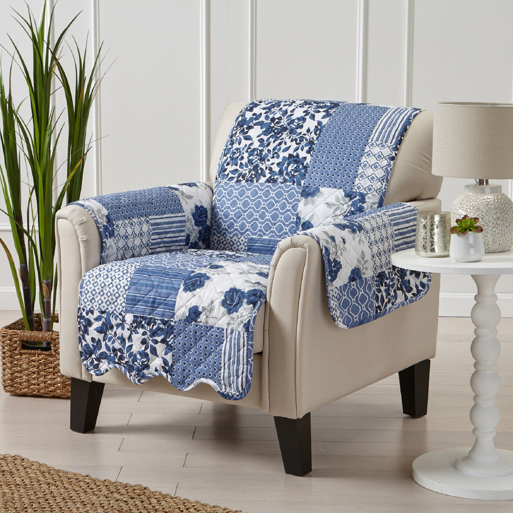 langdon luxe bright navy floral furniture protector