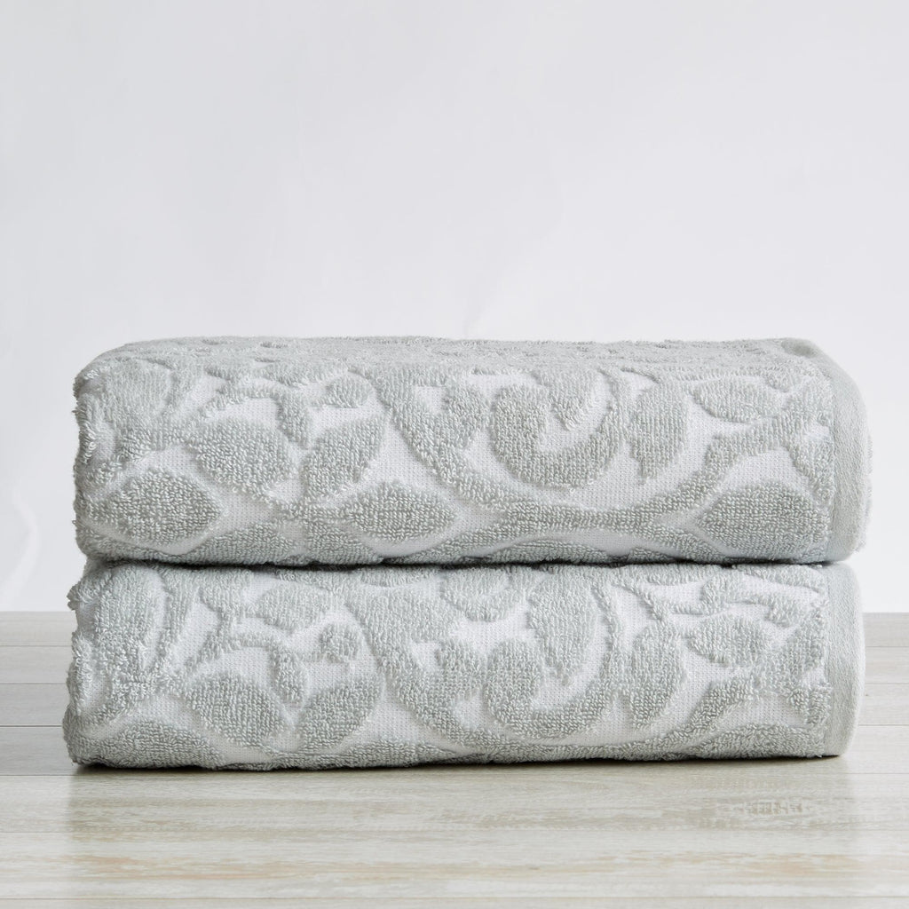 Noelle Cotton Blend Bath Towels Set Latitude Run Color: Dark Gray/Light Gray