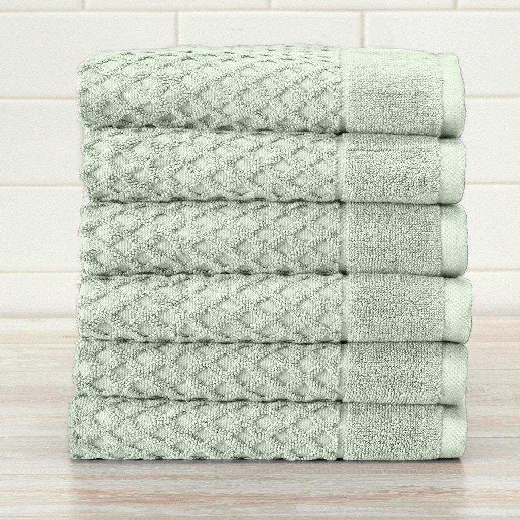 Lavish Home Chevron 100% Cotton 6 Piece Towel Set - Green, 1 unit