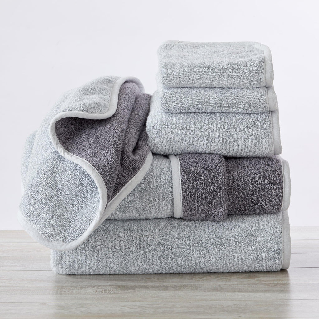 Everplush Hokime Ribbed Towels, Bath Towel Set - 6 Piece, Shitake Grey