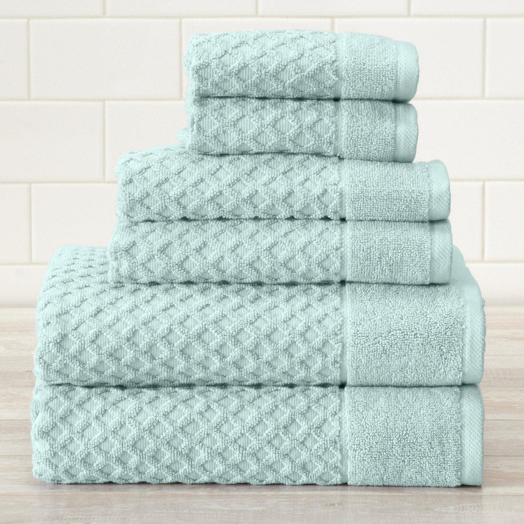 Great Bay Home 100% Cotton Jacquard Bathroom Towels. Absorbent Quick-Dry  Plush Bath Towels. Cassie Collection (Hand Towel (4-Pack), White/Grey) Hand  Towel (4-Pack) White / Grey